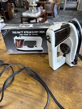 Valiant Vintage Folding Travel Iron Steam & Dry 700 Watt Dual Voltage Open Box