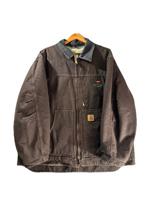 Carhartt Mens Sherpa Lined Duck Jacket Dark Brown Sz 2XL Work Coat C61 DKB
