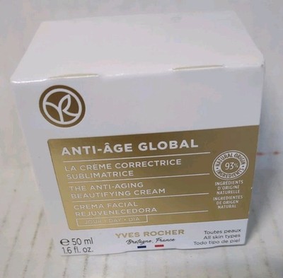 Yves Rocher Anti-Age Global Complete Anti-Aging Beautifying Day Cream 50ml NIB 