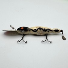 Vintage Creek Chub Pikie Minnow Fishing Lure Jointed Deep Diver Black White 6in