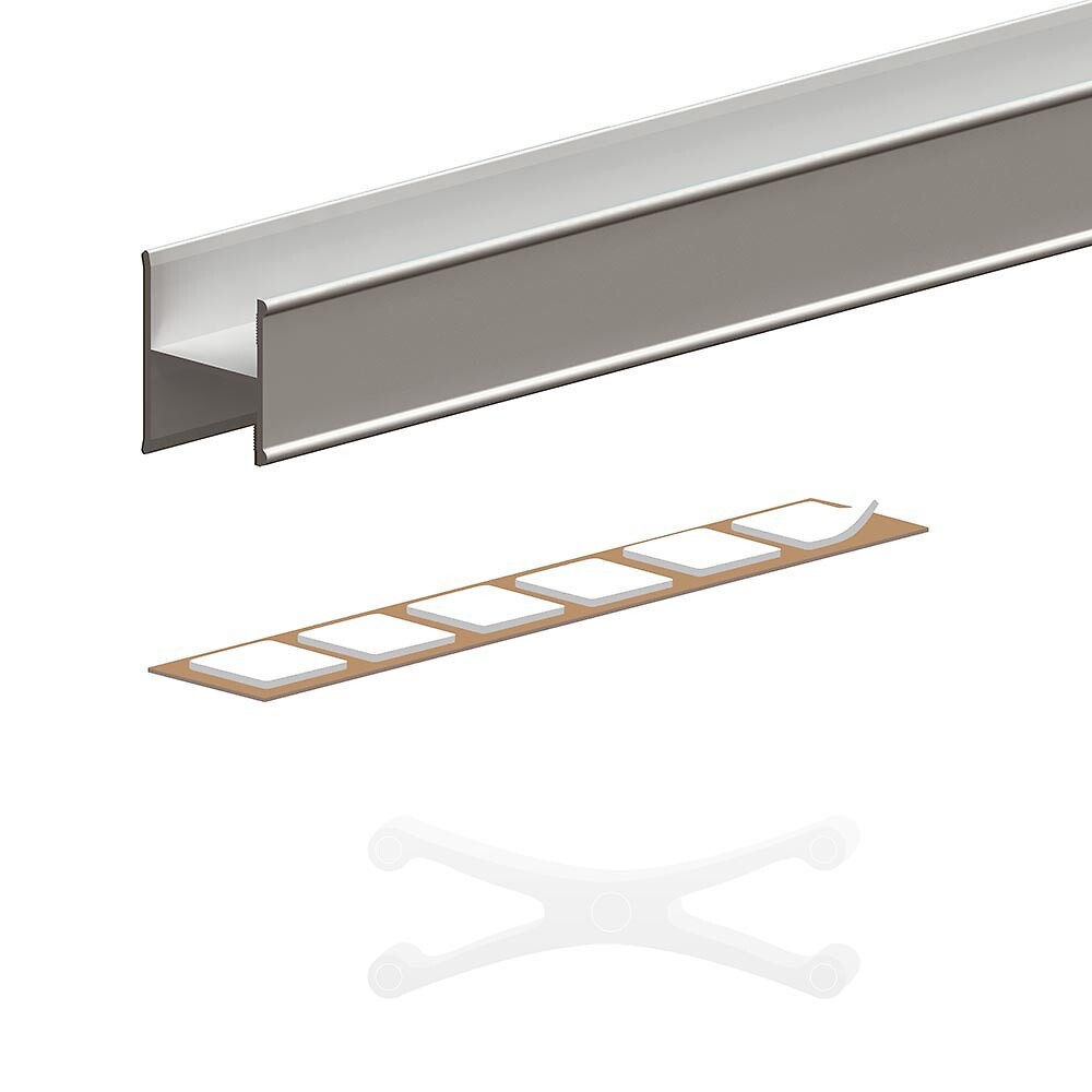 Profil en H SLID'UP 220 argent de 1,8 m pour jonction de porte de 18 mm