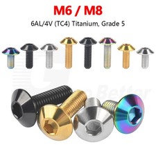 Titanium Bolt M6 M8 Allen Socket Button Head Screw for Bike Motorcycle 12mm-35mm