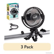 Stroller Fan Rechargeable 3 Pack Flexible Tripod Legs Portable USB-C Baby Car