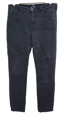 NYDJ Womens Skinny Jeans Size 12 Dark Blue Lift & Tuck Slimming Beaded Leg