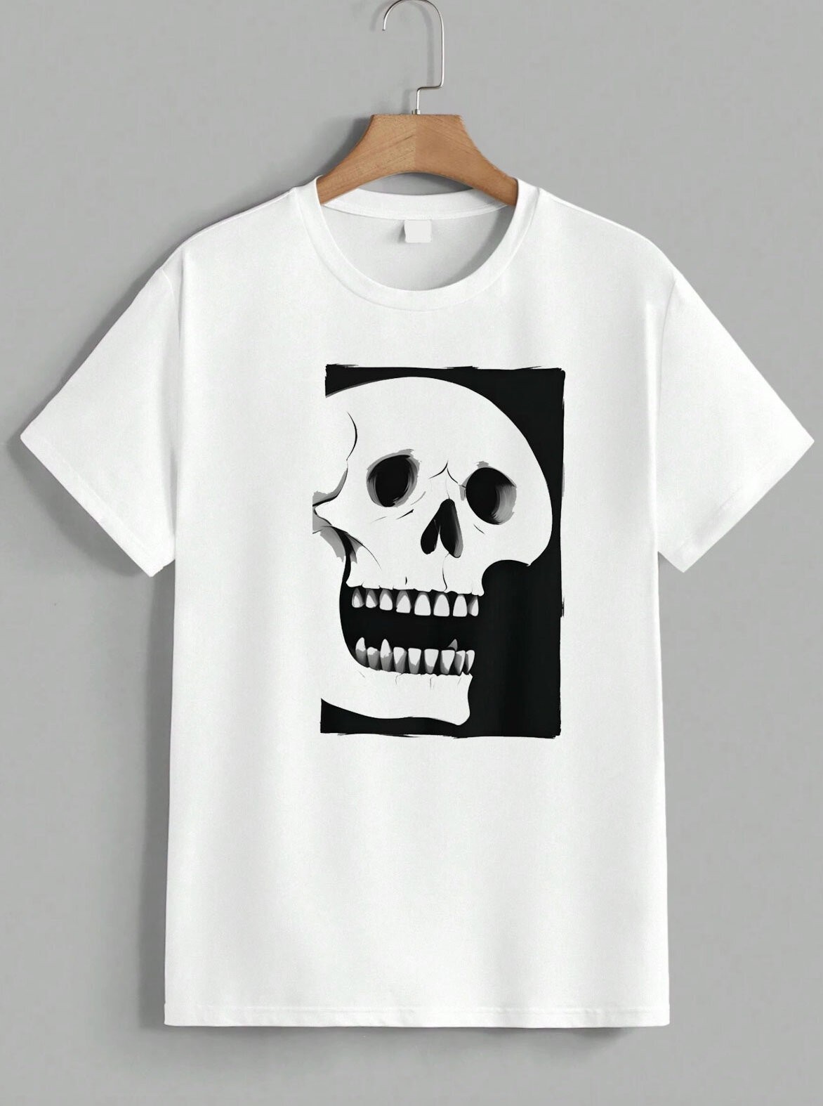 Skull Skeleton Graphic Tee Scary Horror Gothic Halloween Funny T-Shirt Unisex