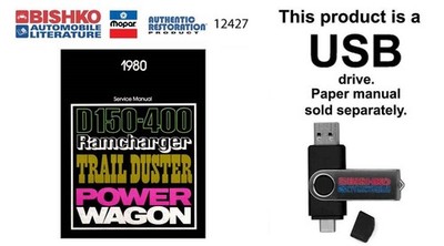 1980 Dodge Truck Ramcharger, Trail Duster Factory Shop Service Manual USB Drive