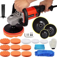 1400W Car Polisher Buffer Sander Polishing Machine Kit Waxing 5 6 7" Pad Bonnets