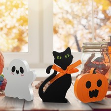 3 Pcs Halloween Decorations Indoor, Cute Ghost Halloween Decor Table Signs, B...