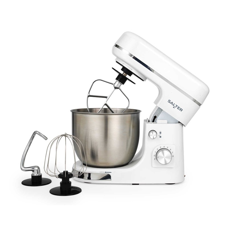 Salter Boston Stand Mixer Electric 5L Stainless Steel Mixing Bowl 8 Speeds 1300W