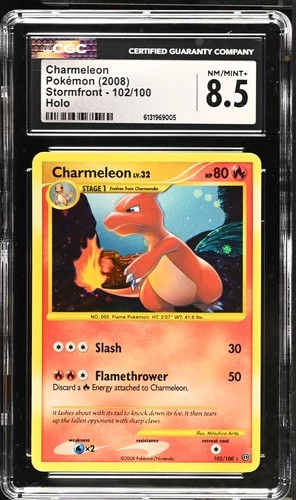 CGC 8.5 NM/MINT+ Charmeleon 102/100 Holo Stormfront Pokemon Card