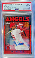 2021 Topps Silver Pack Jo Adell 1986 Chrome Promo Auto Red Refractor /5 - PSA 9