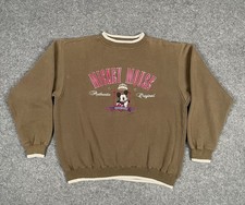 Vintage Disney Mickey Mouse Sweater Adult XL Brown Mickey Unlimited Crewneck 90s