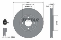 2X Textar Bremsscheibe Bremsscheiben Satz Bremsen Pro Vorne 92111603