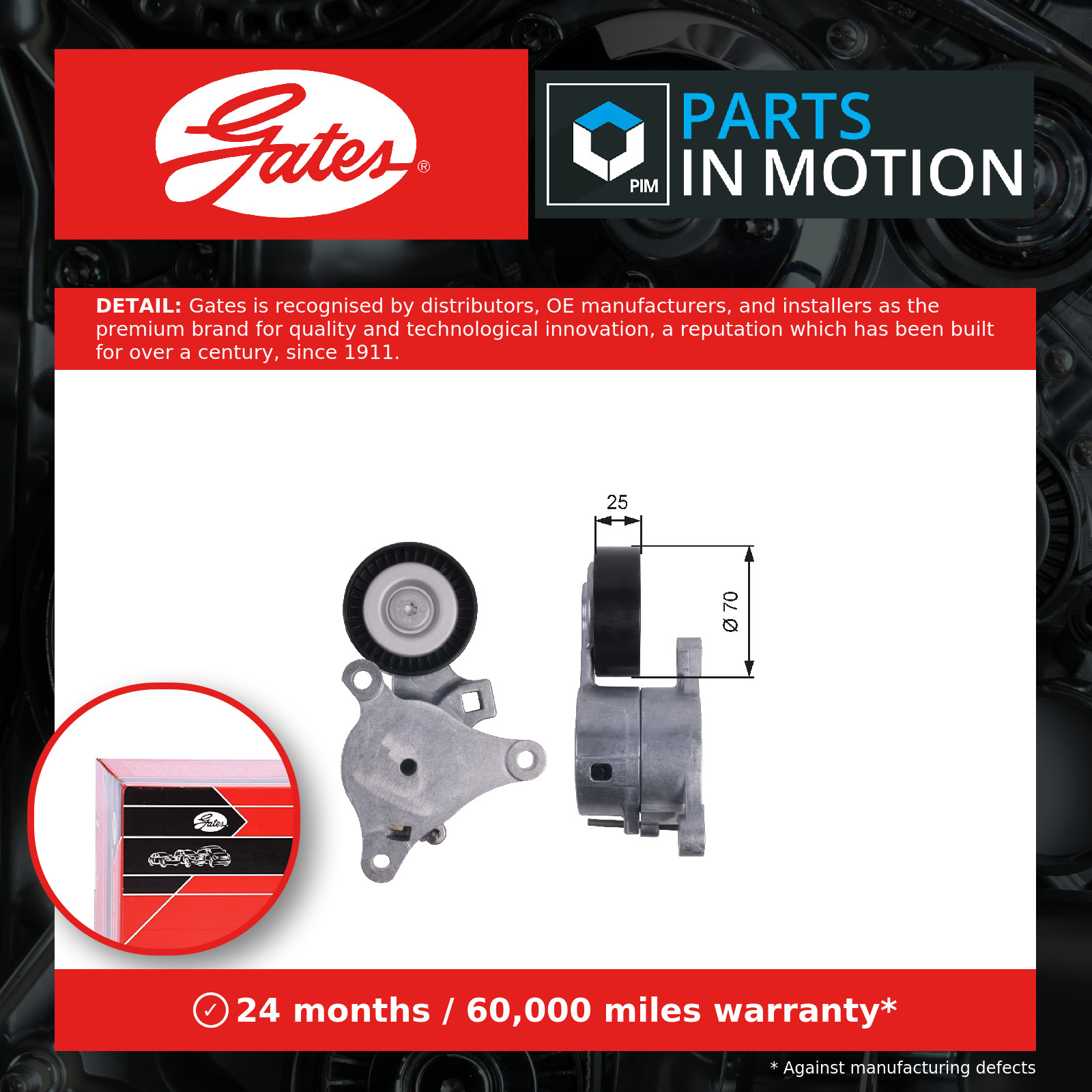 Aux Belt Tensioner fits CITROEN C5 Mk2, Mk3 2.0 2004 on RFJ(EW10A) Drive Gates - Image 12