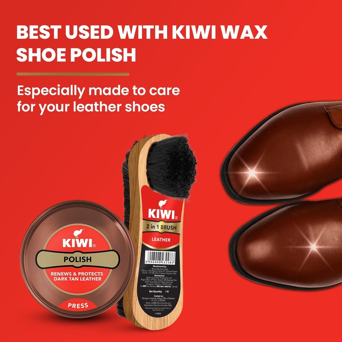 Kiwi Paste Shoe Polish - Dark Tan 40g | eBay