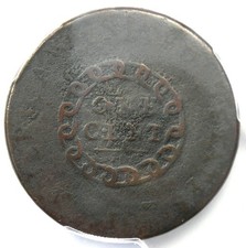 1793 Chain Flowing Hair Large Cent 1C Coin - Certified PCGS AG Detail - Rare!