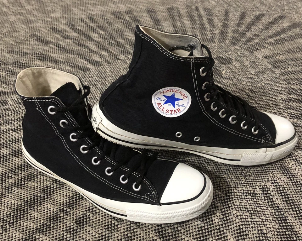 vintage 90s converse all stars high top black sneakers Made in USA Sz 10.5 Men’s - Image 2 of 4
