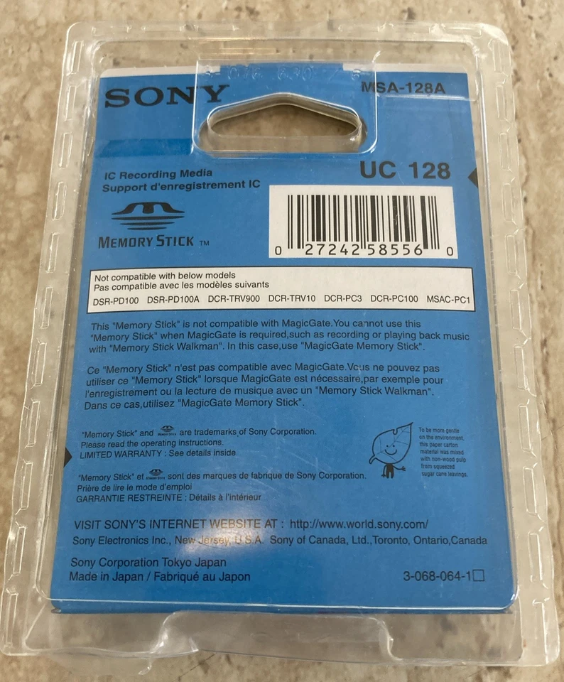 New Sealed Sony MSA-128A Memory Stick 128 MB Memory Card - Image 2 of 2