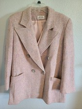 Vintage Lilli Ann Collections Union Made Pink Blazer Wool Coat Size Large