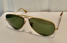Vintage Ray Ban USA 58-14 Large Gold Frame Bausch Lomb Aviator Sunglasses 58 14