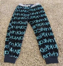 Calvin Klein Pull On Lounge Sweatpants Boys XS 5/6 Blue Elastic Jogger Pajamas