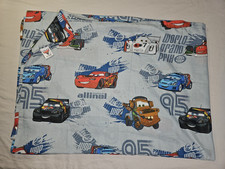 Cars Flat Top Twin Bed Sheet Pixar Race Lightning McQueen RSN World Grand Prix