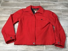 Vintage 90s Pendleton Originals Red Virgin Wool Jacket Plaid Lined Made in USA S