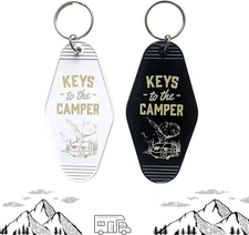 Camper Keychain, 2Pack Keys to the Camper Keychain, Camping Accessories Gift