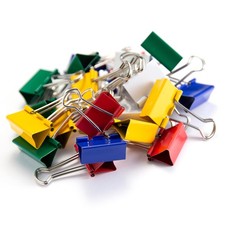 Officemate Assorted Color Binder Clips  Medium, Colors