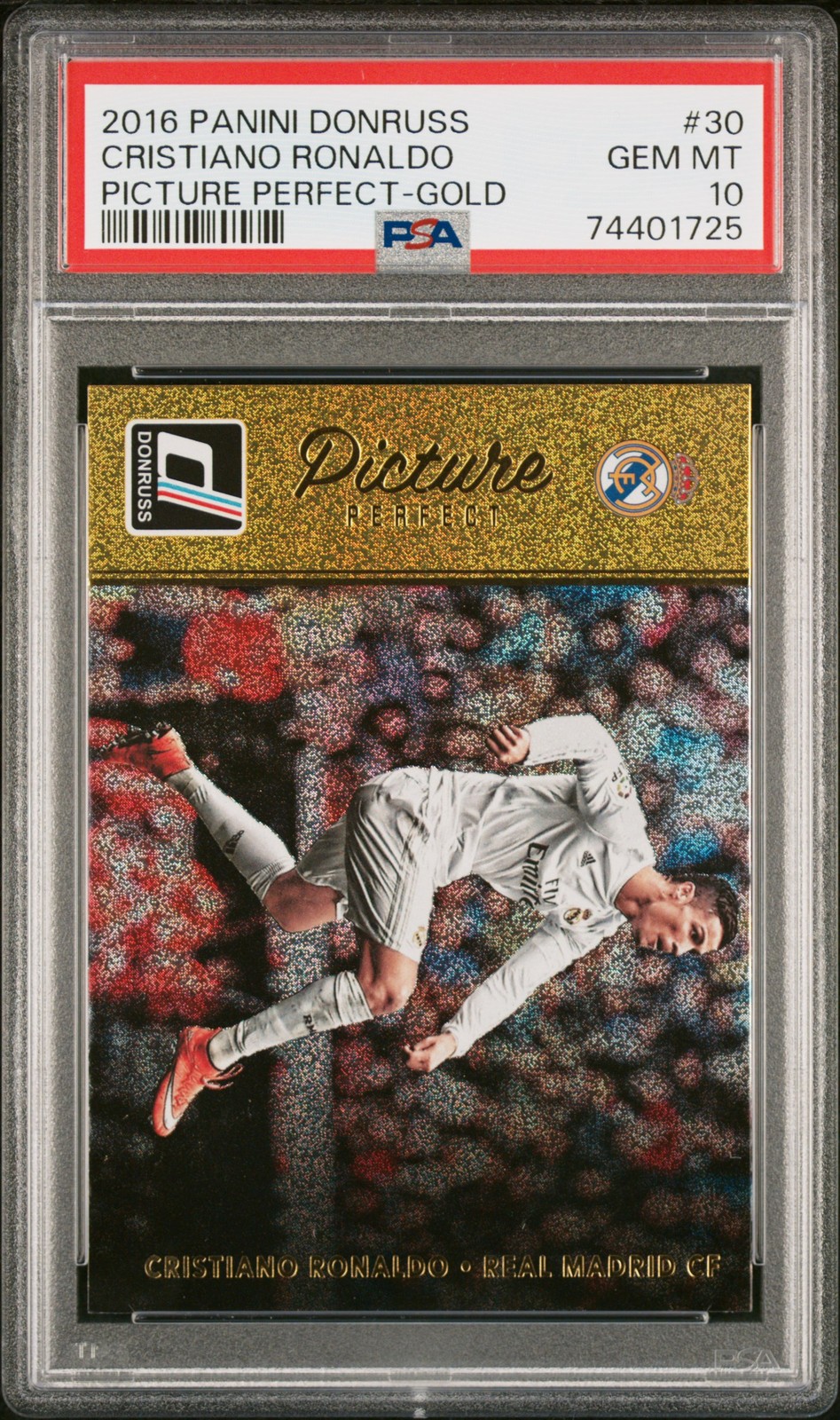 2016 PANINI DONRUSS PICTURE PERFECT GOLD #30 CRISTIANO RONALDO PSA 10