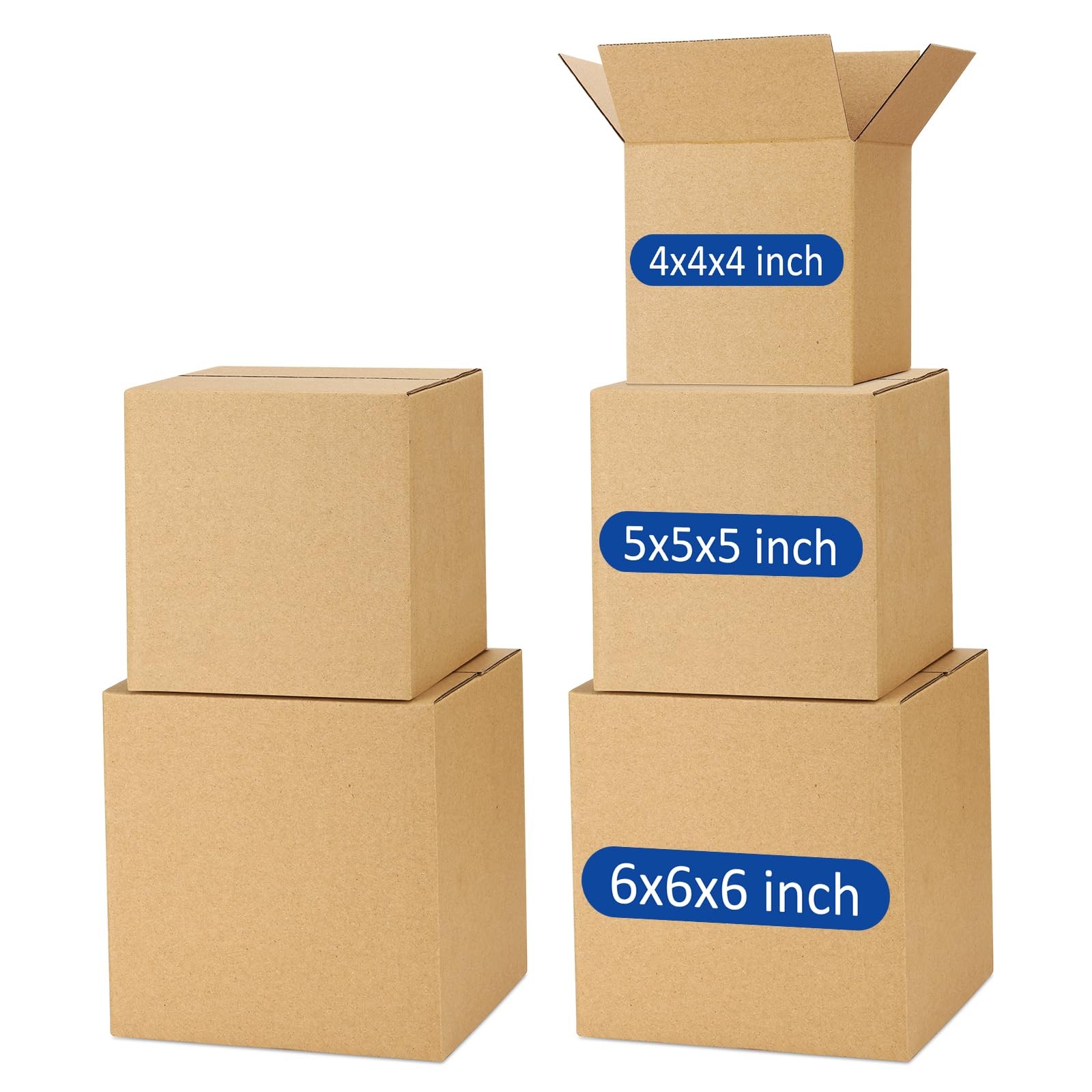 Assorted-Sizes-Shipping-Boxes-45-Pack: 4x4x4 & 5x5x5 & 6x6x6