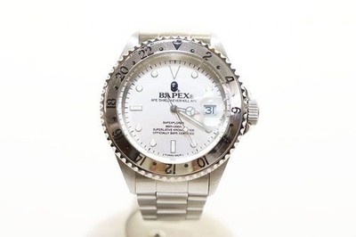 A BATHING APE BAPEX Automatic Analog Watch Silver 260801 40 mm 1.5 cm Wristwatch