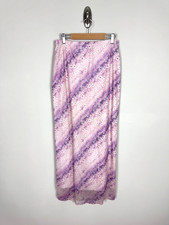 Vintage Midi Purple Floral Maxi Skirt, Step by Step, Marked L, Regular Size M