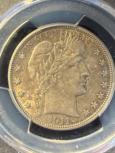 1911 50C Barber Half Dollar PCGS AU53 Very Little Wear Sharp Bright Tone Luster