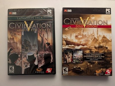 Sid Meier's Civilization V 5 Gold Edition + Brave New World PC Game Bundle Lot
