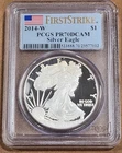 2014-W American Silver Eagle PCGS PR70DCAM First Strike American Flag Label