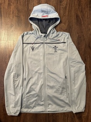 Macron Wales Official WRU 22/23 Mens Rugby Jacket Hoodie Sweatshirt Welsh Travel