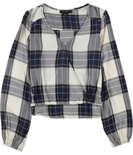 Sanctuary Clothing Womens Plaid Pullover Blouse