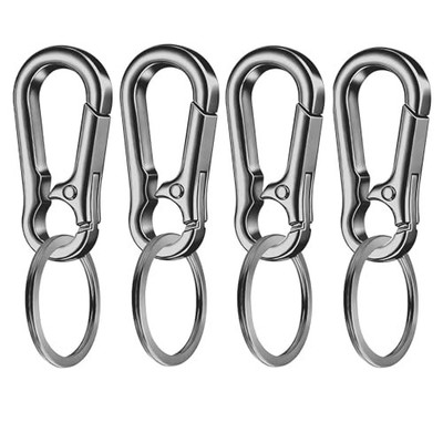 4 Pack Keychain, Metal Key Chain, Sturdy Key Ring, Key Rings Key Black*4