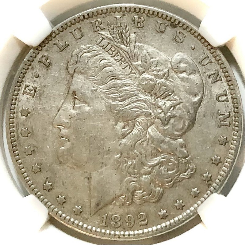 1892 P Morgan Silver Dollar $1 Choice AU Better Date