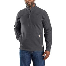 Carhartt Flame Resistant Rain Defender Mock Neck Fleece Pullover L Tall Gray