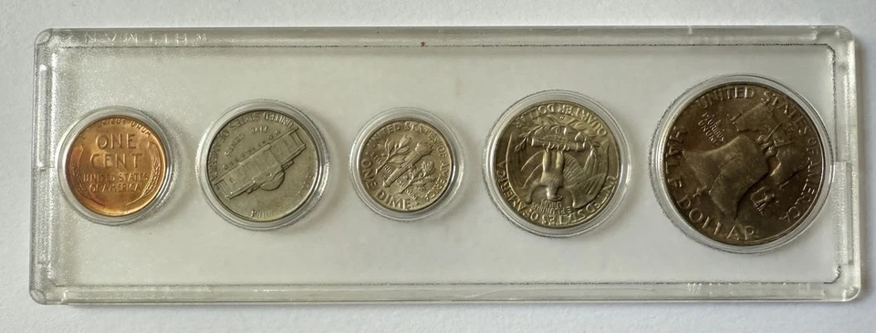 1958 US Mint Uncirculated 90% Silver 5 Coin Set In Whitman Holder- Denver UNC - Image 2 of 2