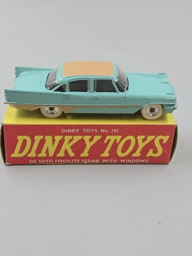 Vintage 1950s Dinky Toys #192 De soto Fireflite Sedan With The Original Box Made
