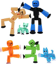 Stikbot Family Pack, Set of 6 Stikbot Collectable Action Figures, Includes 2 Sti