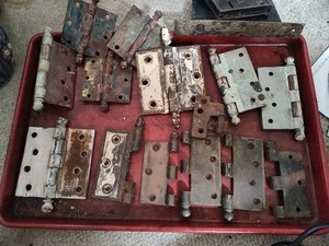 Lot Vintage Hinges With Cannon Ball Finial Pins Mixed Lot Different Sizes