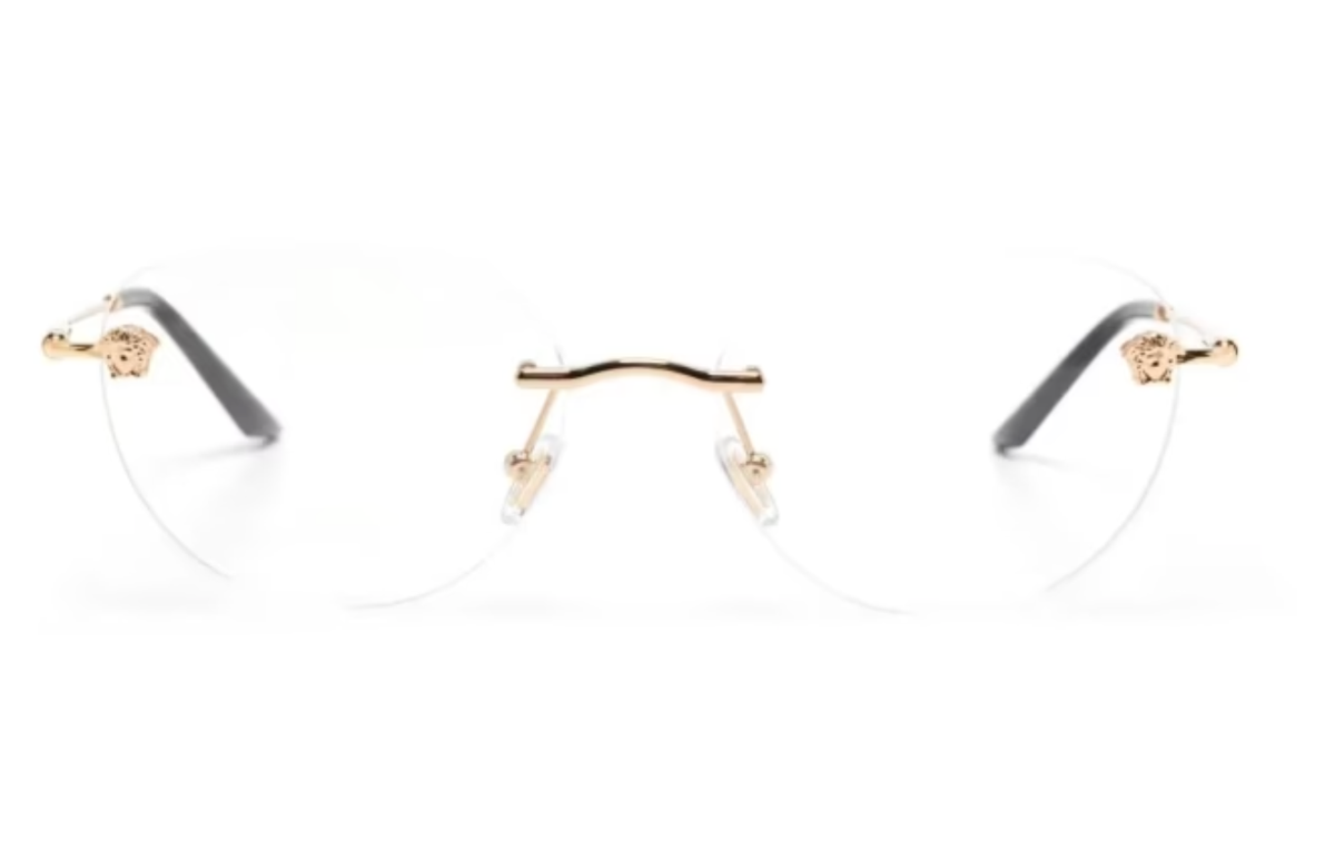 New VERSACE Eyeglasses MOD. 1305 1412 55-16 140 Shiny Gold Rimless