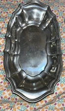 Vintage Kirk Stieff Pewter Bread Tray Oval Plate Platter Scalloped P102 Polished