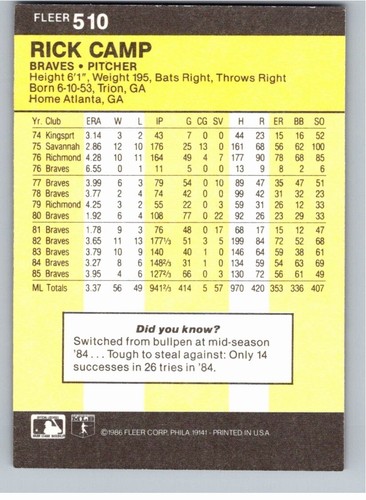 1986 Fleer Baseball Complete Your Set You Pick Choose #496 - 660 - Picture 31 of 295