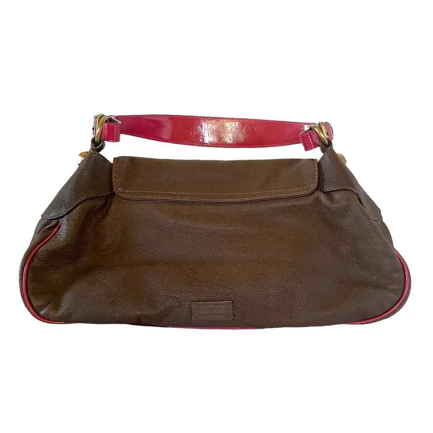 ショルダーバッグ・ポシェット Moschino Brown Suede Leather Handbag Moschino Cheap and Chic Brown Leather Studded Flower Hobo