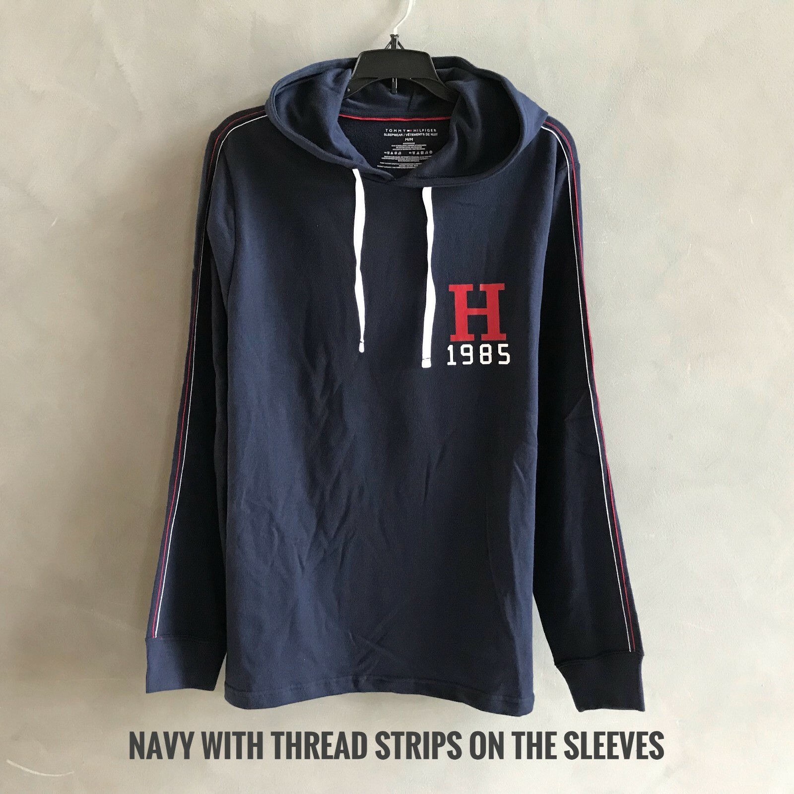 NWT Tommy Hilfiger Men's Modern Essential Pullover Hoodie Navy Grey S M L Spring image 3